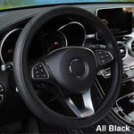 SEAMETAL Full-Wrapped Car Steering Wheel Cover Anti-Slip Wear-Resistant Steering Wheel Protection Cover Universal for 37-39cm