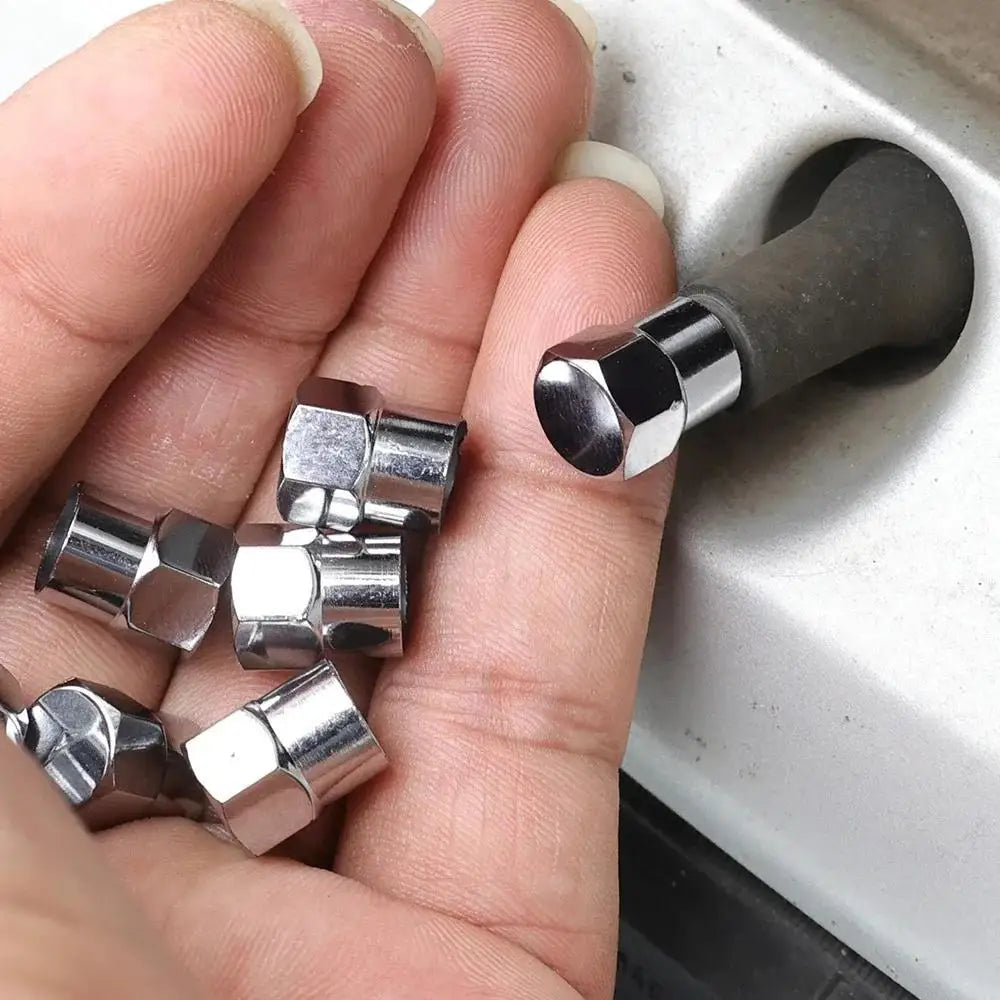 40 Pcs Tire Valve Caps with O-Ring | Chrome Dust Proof Covers for Cars, Bicycles, T additional angle