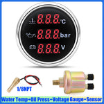 3 In 1 Digital Gauge Water Temperature Bar Oil Pressure Gauge With Alarm Voltmeter | alternate view