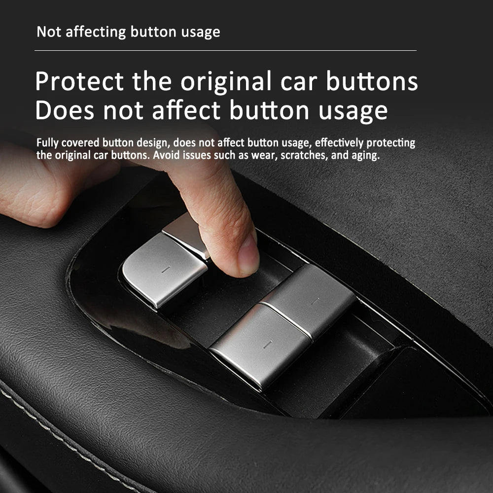 Tesla Model 3 Y Window Lifter Switch Trim Cover | ABS Button Sticker detail view
