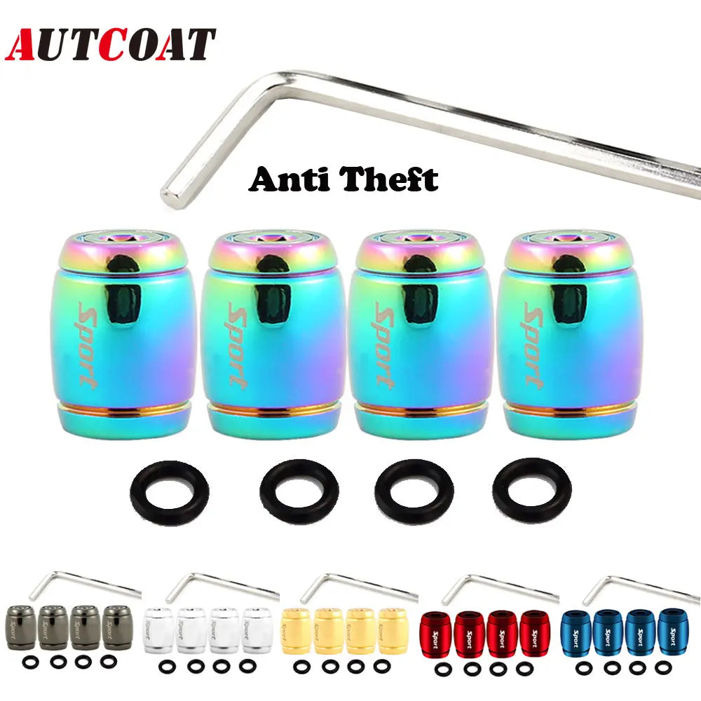 Anti Theft Tire Valve Caps with Rubber Seal | Universal Stem Covers for Car SUV Bike Truck Motorcycl