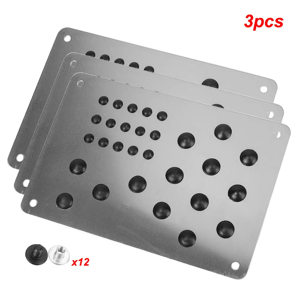 Car Floor Mat Foot Heel Scuff Plate Non-slip Carpet Patch Auto Alloy Silver Cover Anti-s detail view