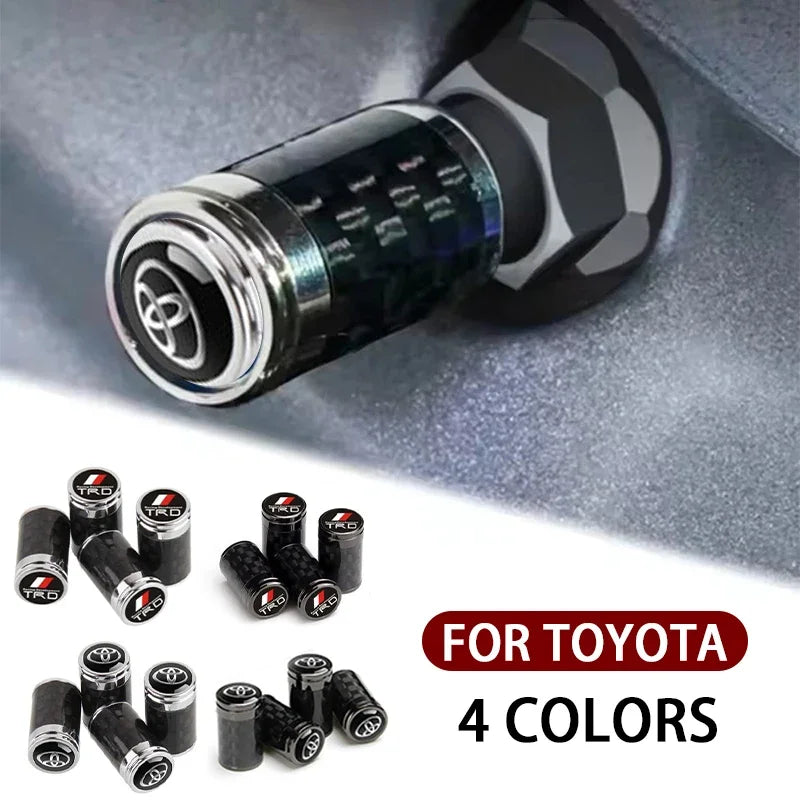 Toyota Valve Stem Caps | Set of 4 Aluminum Dust Covers