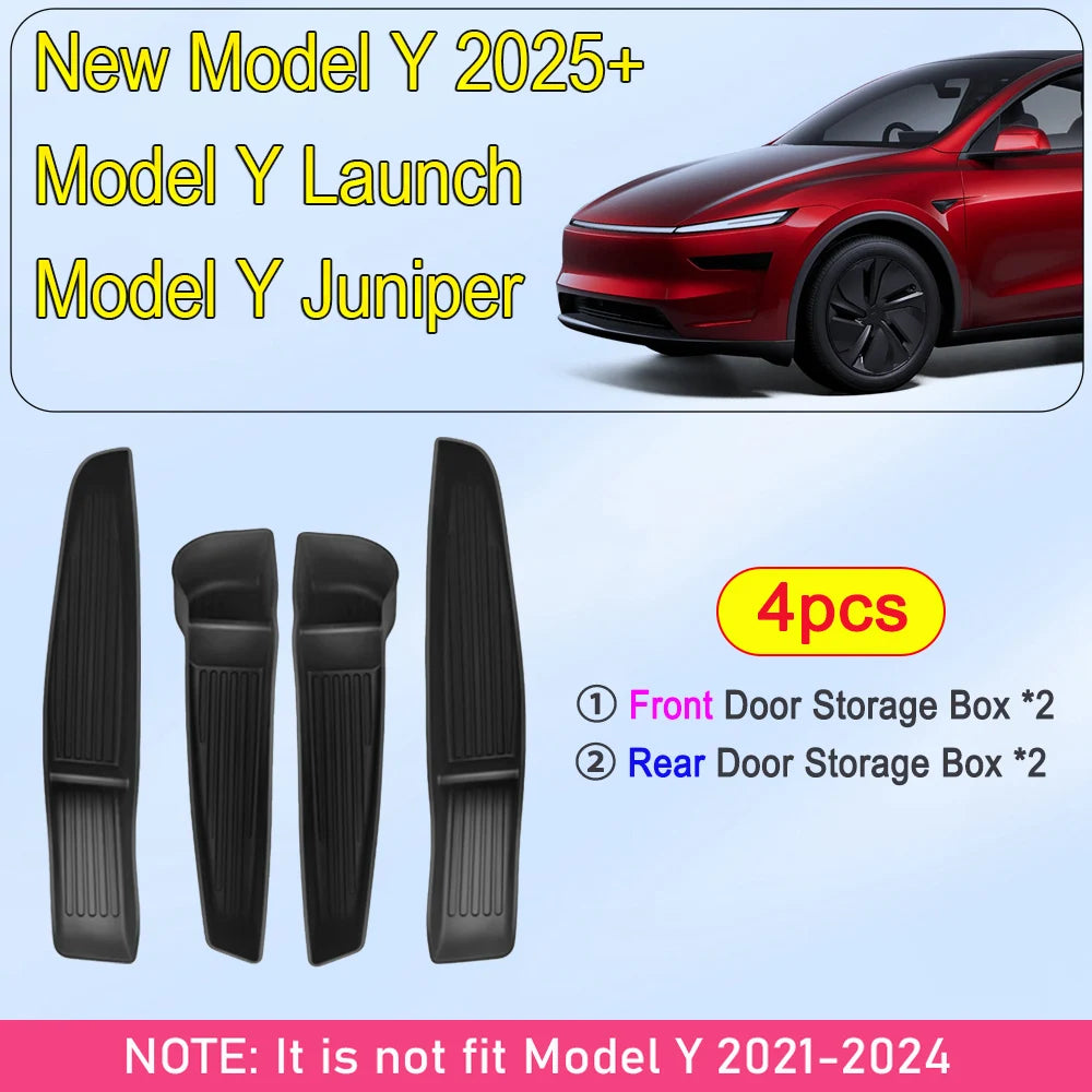 USVOTOV Car Door Side Storage Box | Tesla Model Y 2025 2026 Juniper Model 3 Accessorie close-up view