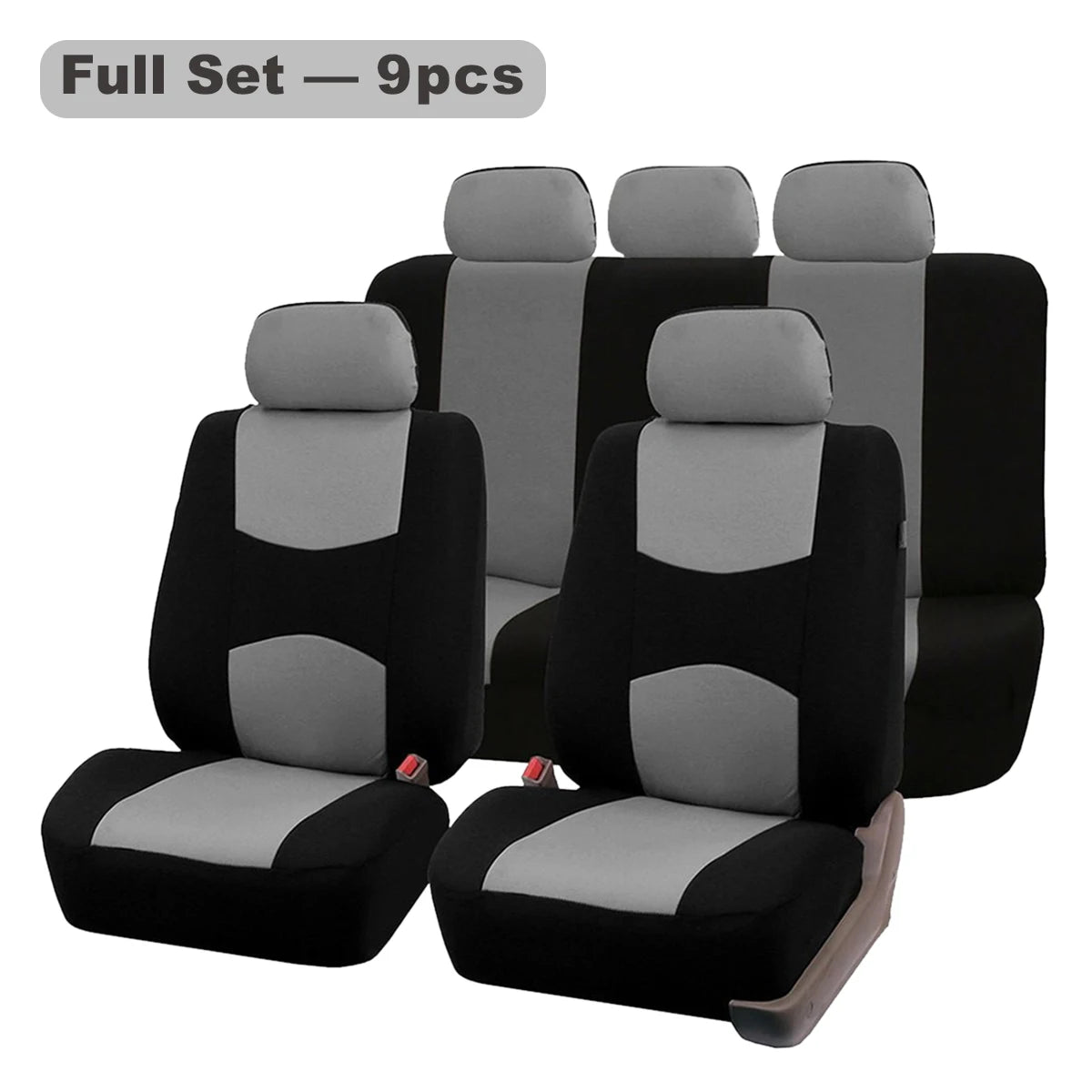 Universal Car Seat Cover Set 9 Pcs Polyester Knit Fabric Four Seasons alternate view