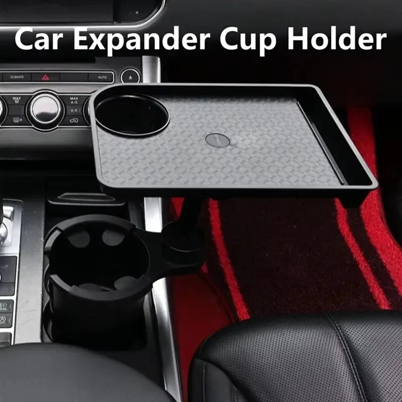 Universal Car Cup Holder Tray | 360° Rotating Adjustable Dual Cup Organizer lifestyle view