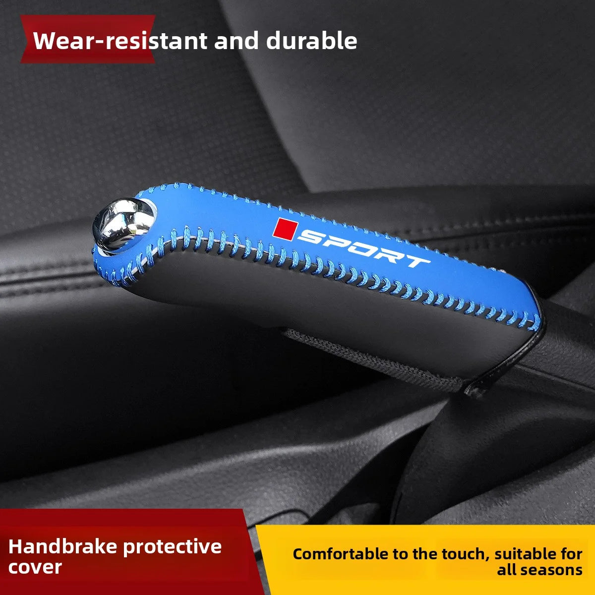 Car Faux Leather Handbrake Cover Protective Sleeve close-up view