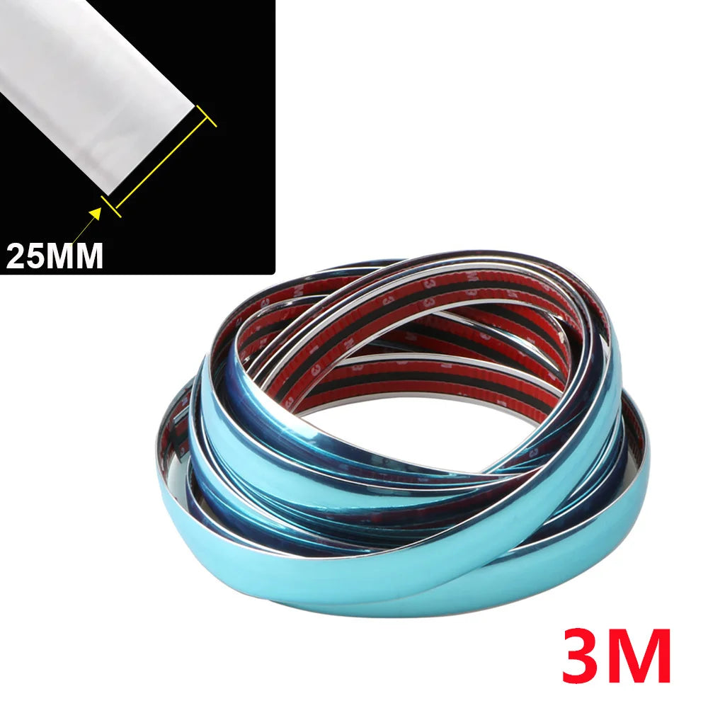 Exterior Car Chrome Body Strip Bumper Auto Door Protector Moulding Styling Trim car additional angle