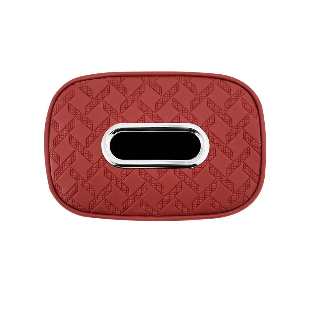 Car Tissue Box Holder with Fix Strap for Console, Armrest, Visor and Backseat