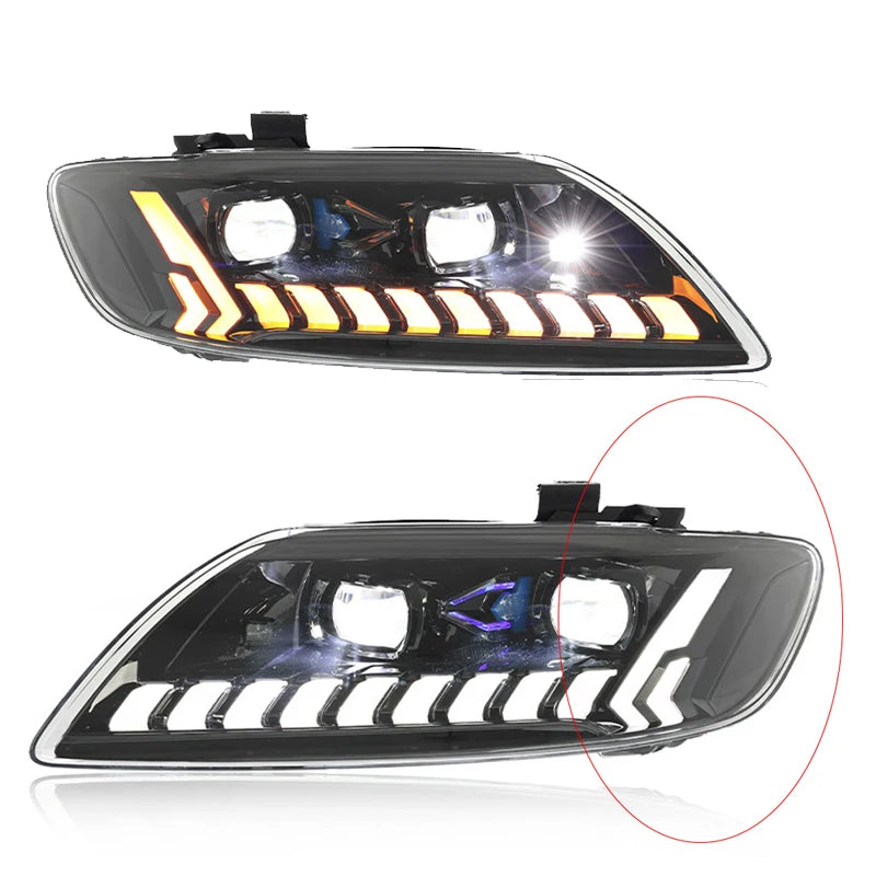 Car Styling Headlights +Taillight For Audi Q7 LED Headlight 2006-2015 Head Lamp DRL additional angle