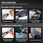 2 In 1 Car Safety Hammer | Emergency Glass Breaker and Seatbelt Cutter additional angle