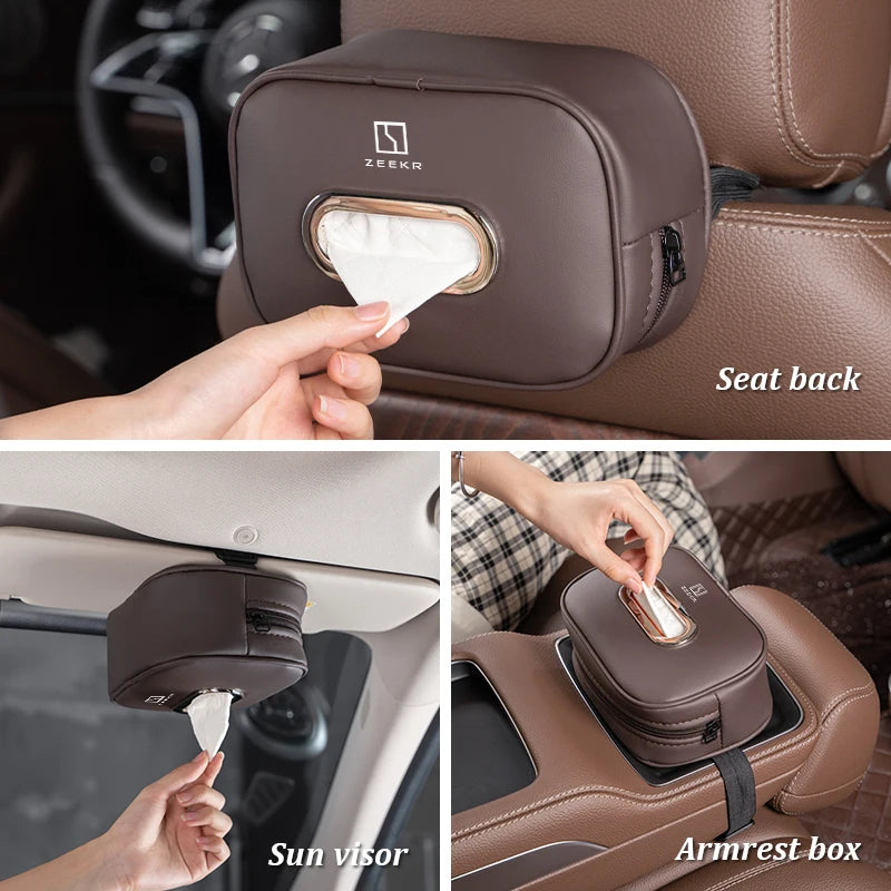 Car Tissue Box Holder Backseat Tissue Case With Fix Strap For ZEEKR 001 007 009 X MIX 7X 9X M-Vision Car Accessories 2026 Hot