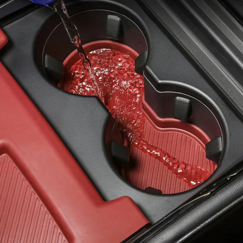 1SET Center Console Silicone Storage Box Mat Cup Holder Insert For Ford Mondeo 22-25 lifestyle view