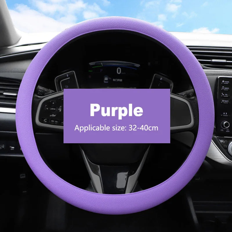 Non-Slip Silicone Steering Wheel Cover 38cm close-up view