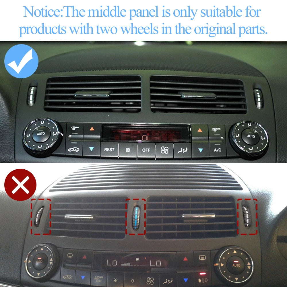 Car Front Air Conditioning AC Vent Grille Outlet Cover Tirm For Mercedes Benz E Class W211 E220 E250 E320 E350 E55 2003-2008
