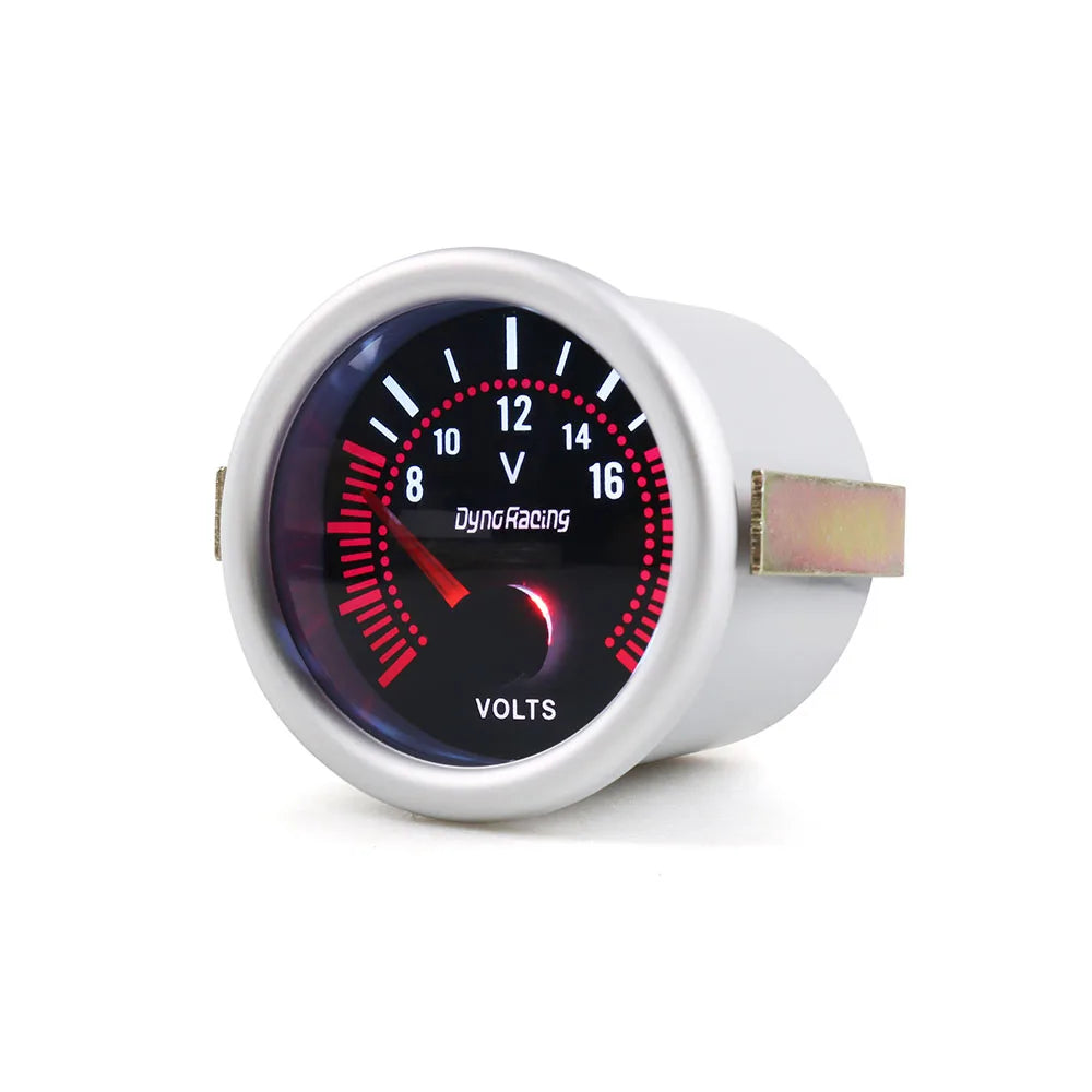 White LED Voltmeter 8-16V | 52mm Universal Car Voltage Gauge Smoke Lens