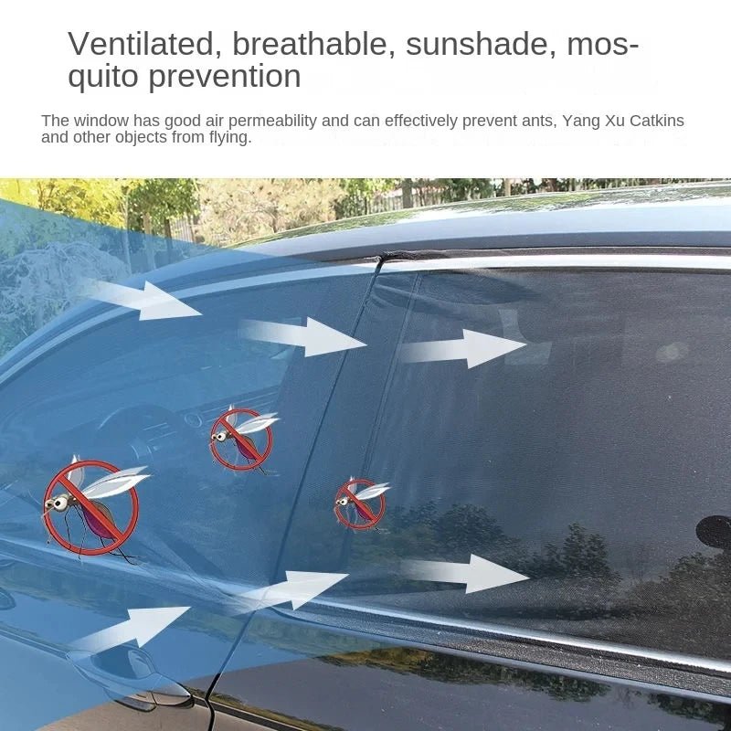 Car Side Window Sunshade Mesh Curtains for SUV close-up view