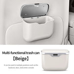 Multifunctional Car Trash Can with Lid Button, Hanging Storage Bin detail view