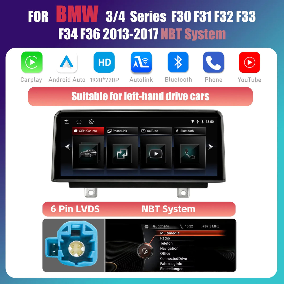 10.25 Inch Linux Wireless Carplay Android Auto Car Radio Multimedia For BMW 1 2 3 4 S lifestyle view