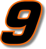 Car Sticker Exterior Accessories Car Custom Race Number Square Font Black with Orange Border Sticker Graphic