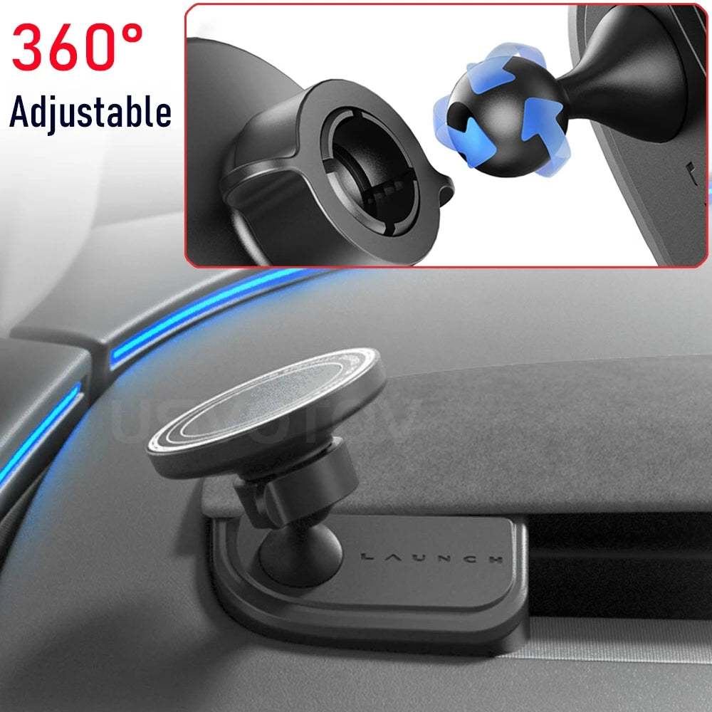 Strong Magnet Magsafe Phone Mount for Tesla Model Y Juniper Model 3 2025 2026 Phone Ho close-up view