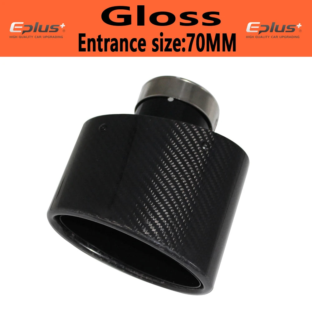 Oval Gloss Carbon Fiber Universal Car Muffler Tip Exhaust Pipe Nozzle Decoration | Stain detail view