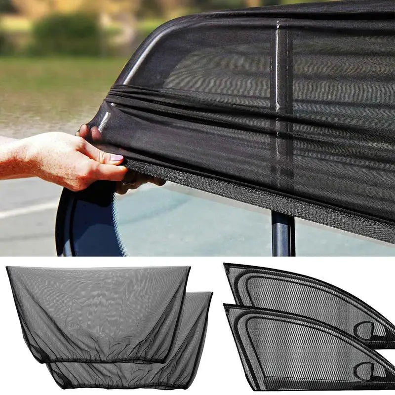 Car Side Window Sunshade Mesh Curtains 2 Pcs