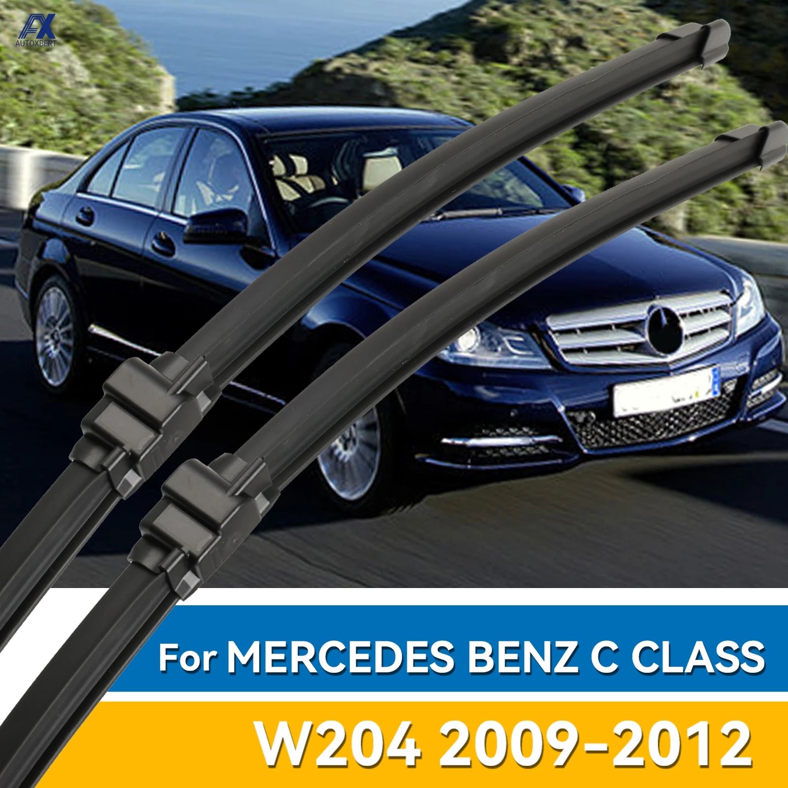 Front Wiper Blades for Mercedes Benz C Class W204 2009-2012 | 24+24 Inch Pair
