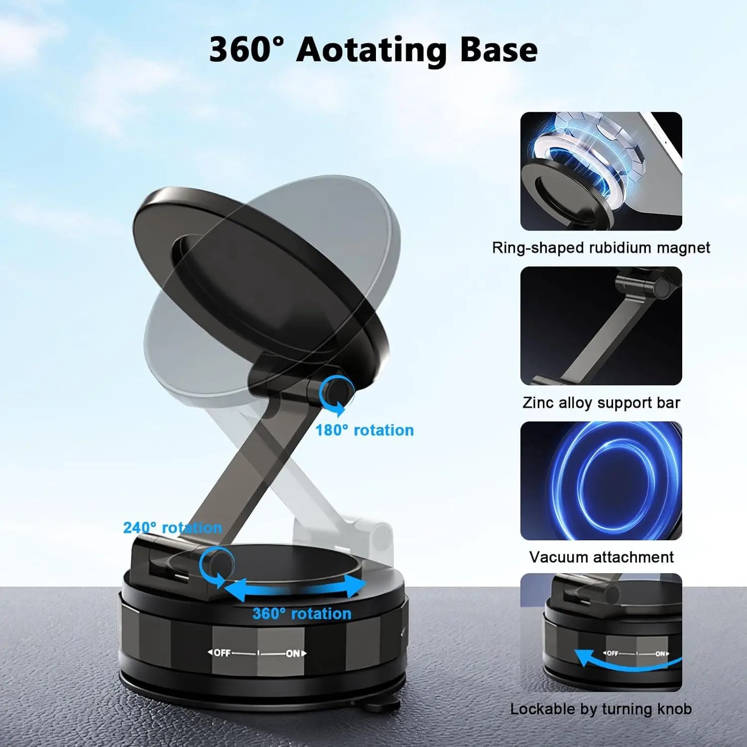Car Phone Holder for Magsafe 360° Adjustable Car Phone Mount Phone Holders Stand for iPhone 17 Pro Max 16 15 14 13 12 Air Plus