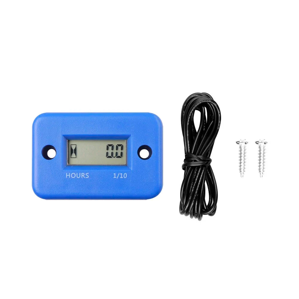 Kebidumei Motorcycle Digital Hour Meter | Inductive Tachometer for Gas Engines detail view