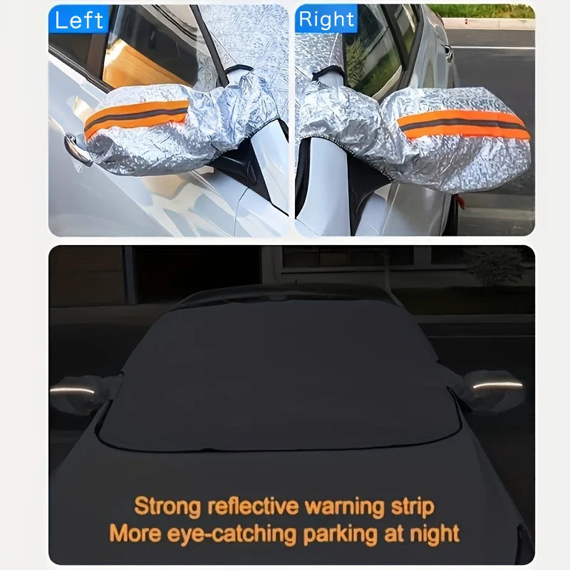 Car Windshield Snow Shield Cover | All-Season Front Window Frost and Sun Protection additional angle