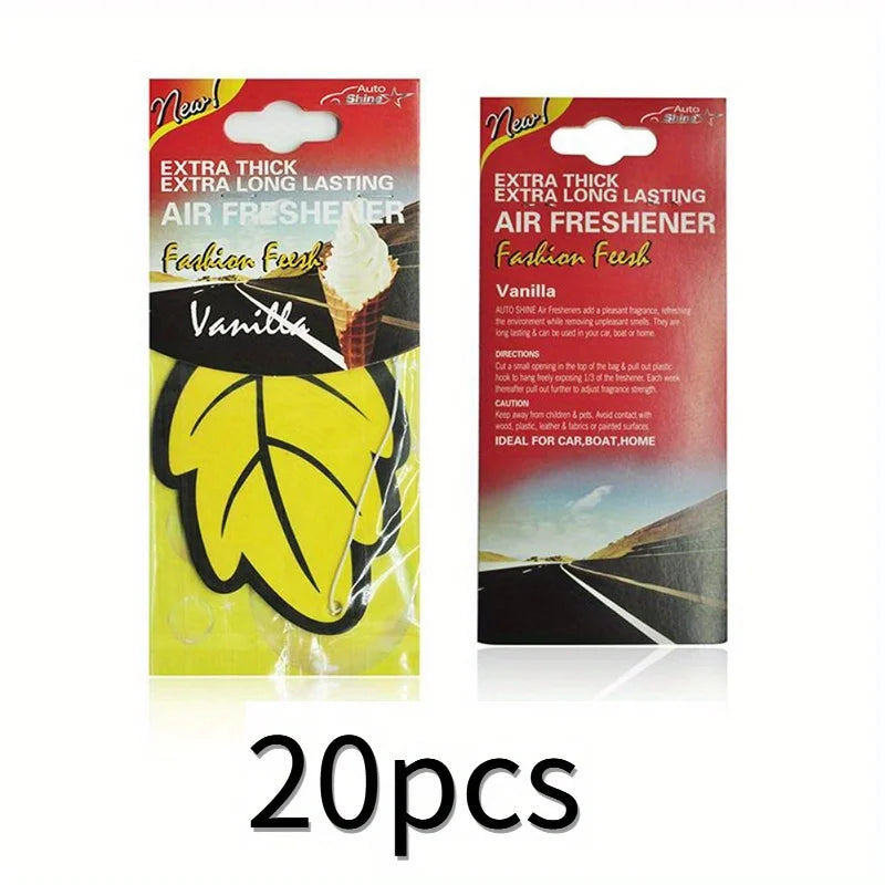 Natural Scented Tea Paper Car Air Freshener | Vanilla Perfume Leaf Shape Hanging Frag alternate view