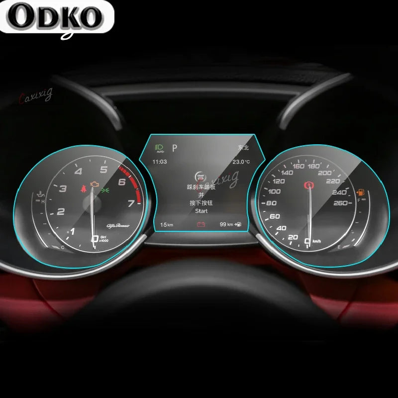 For Alfa Romeo Stelvio Giulia 2015+ Car Interior Instrument Panel Dashboard Membrane LCD Screen TPU