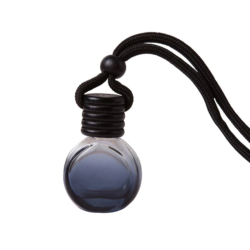 Empty Black Cap Square Car Perfume Bottle | Glass Diffuser Ornament additional angle
