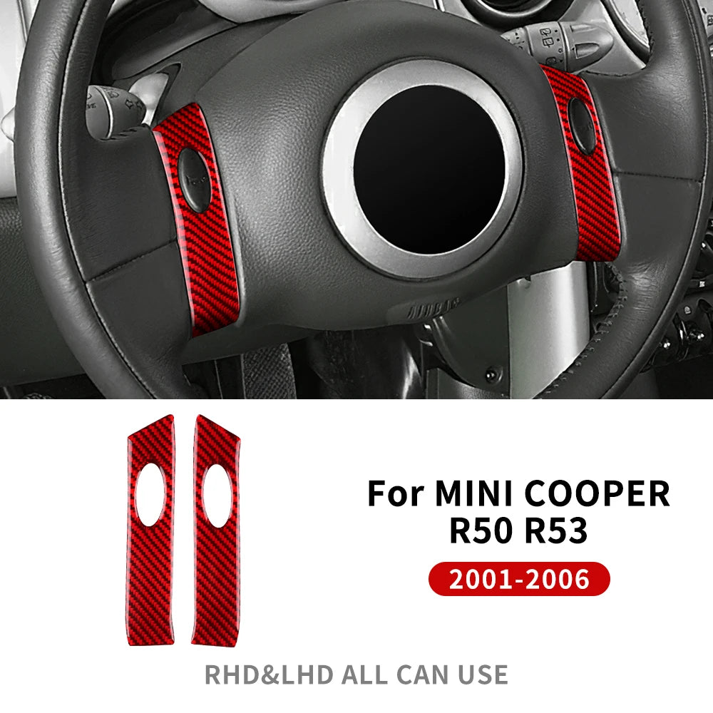 For Mini Cooper Hatch One R50 R53 2001-2006 Steering Wheel Button Sticker Strip Soft lifestyle view
