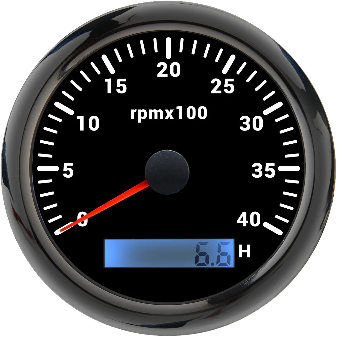 85mm Tachometer with LCD Hour Meter | 7 Color LED Backlight for Marine Boat Car close-up view