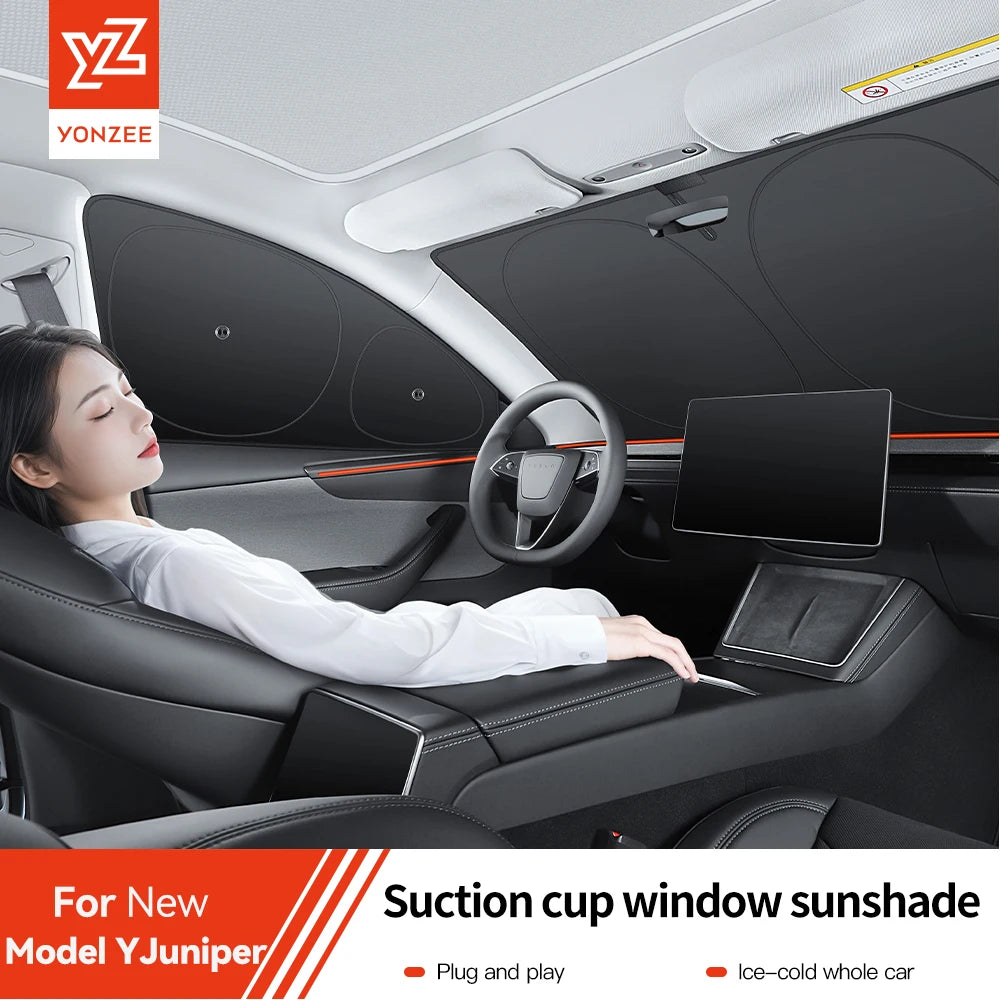 YZ for Tesla Model 3 Y Juniper Highland 2021-2025 Car Side Window Sunshade with Suction Cups Front R