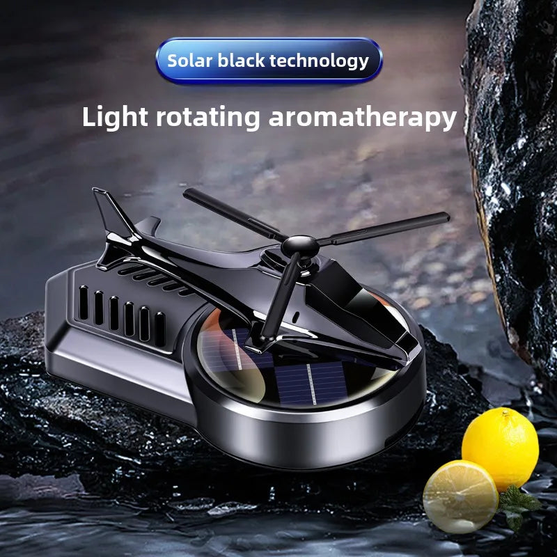 Solar Car Perfume | Long-Lasting Helicopter Air Freshener with Odor Removal