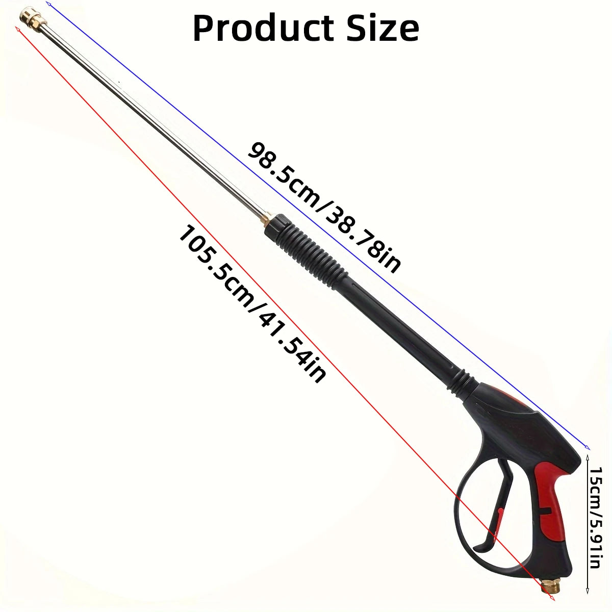 4000PSI High Pressure Car Wash Gun | 40-Inch with M22-14 Brass Valve and 1/4 Quick Co alternate view