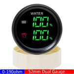 Digital Dual Gauge with Alarm 52MM Water Level and Sewage Level Meter | 0-190ohm Marin close-up view