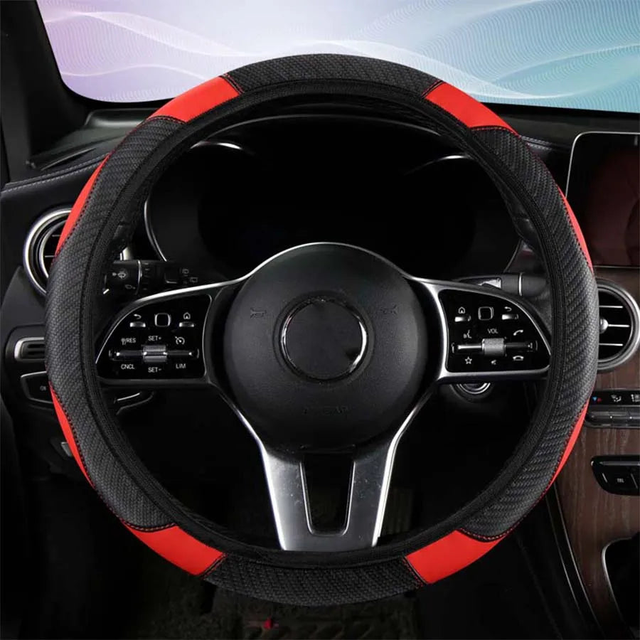Breathable Anti Slip Steering Wheel Cover 37-38.5cm close-up view