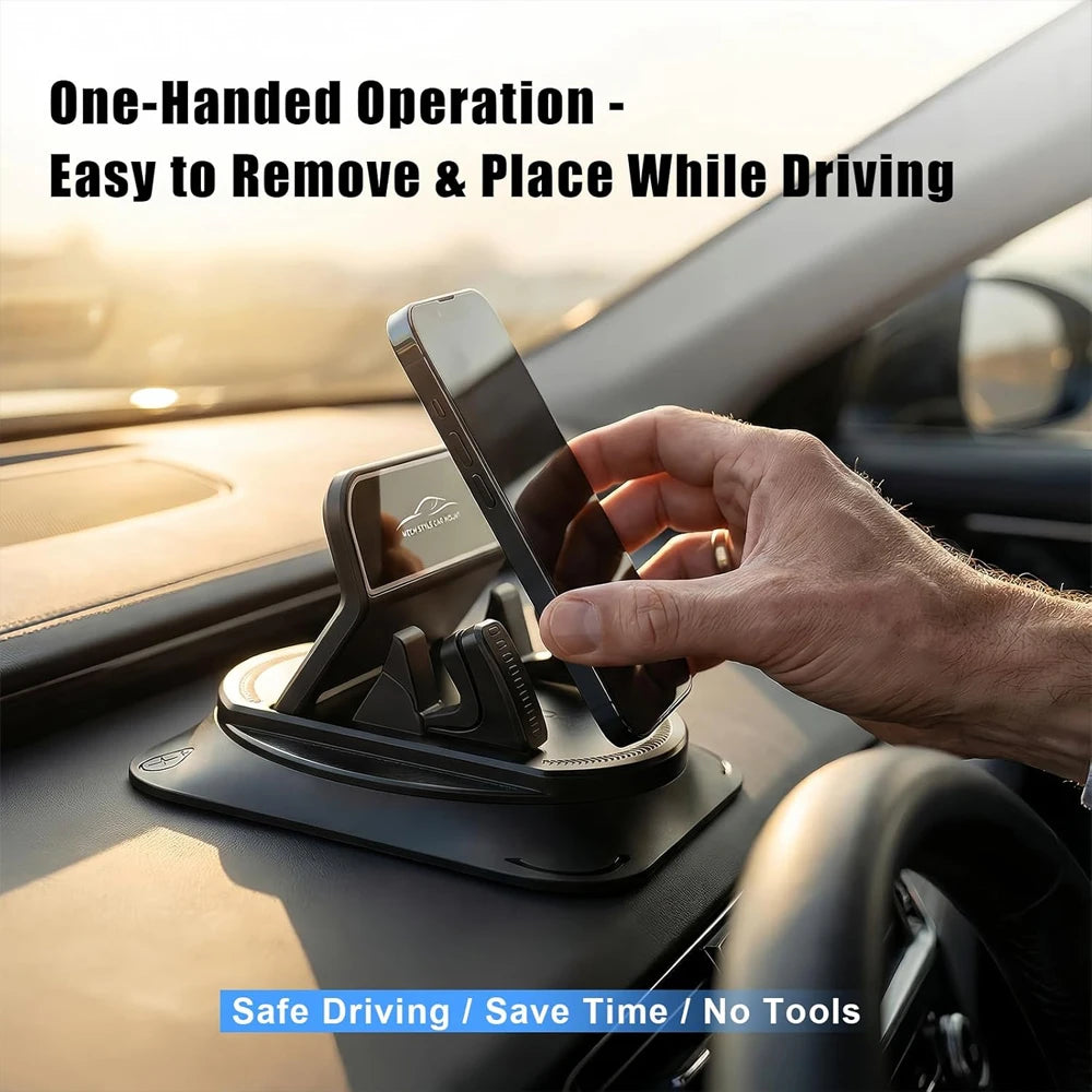 One-Hand Operated Dash Phone Clip, Shockproof 360° Rotatable Holder for Car, Perfect Ang detail view