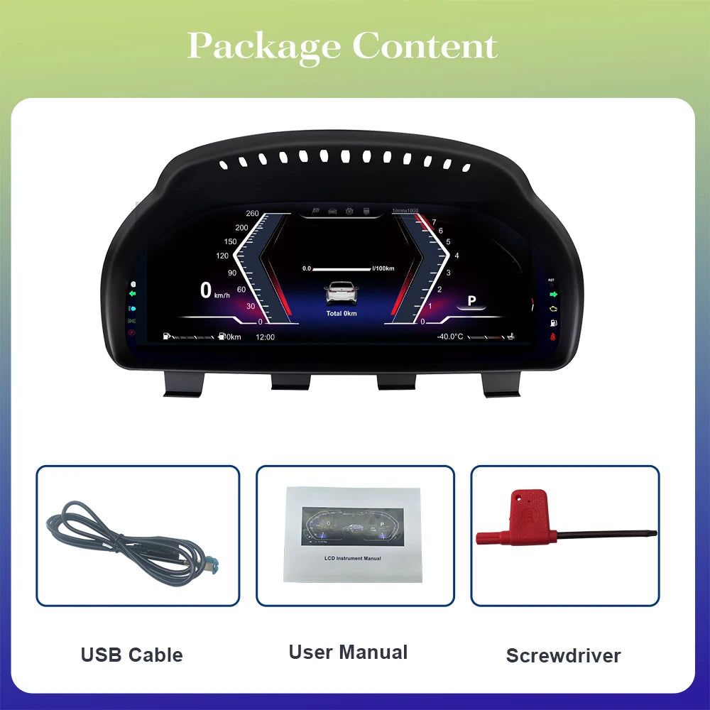 12.3" Digital Dashboard Speedometer for BMW 5/6/7 Series X3 X4 X5 X6 F01 F07 F10 F1 additional angle