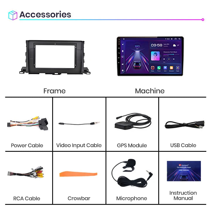 Junsun Android 15 Car Multimedia Player Touch Screen Head Unit Stereo Radio for Toyota H detail view