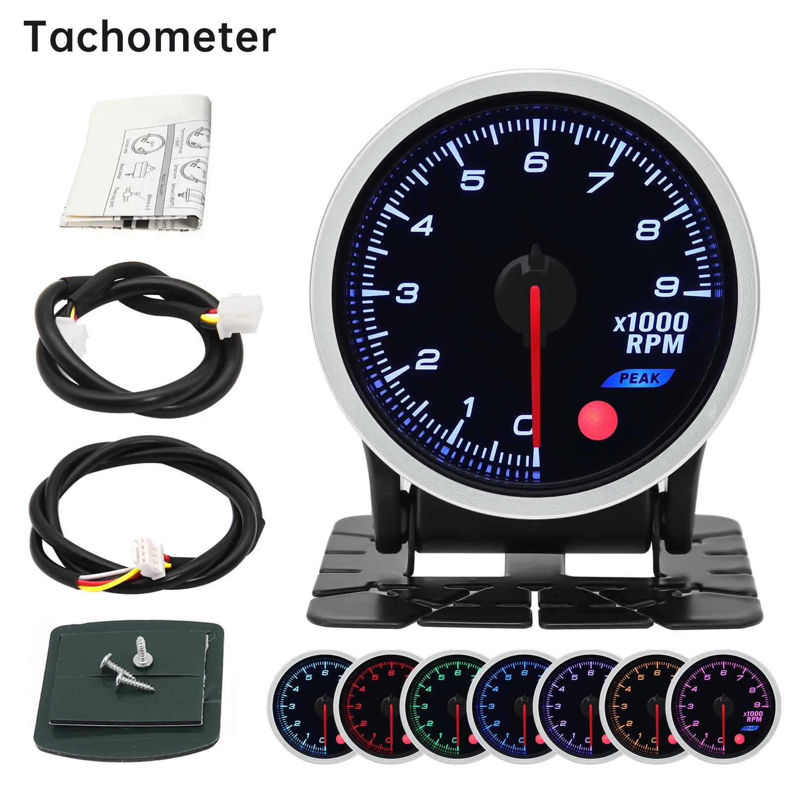 Universal 52mm 8 Color Car Gauge Set | 12V Racing Dash Meter Kit alternate view