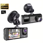 Dash Cam W/ IR Night Vision Loop Recording & 2" IPS Screen 1080P 3 Camera ， DVR record close-up view
