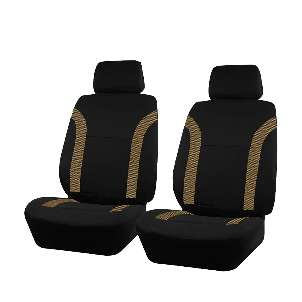 AUTO PLUS Sports Universal Polyester Car Seat Cover Set Fit Most Car Plain Fabric Bicolo detail view