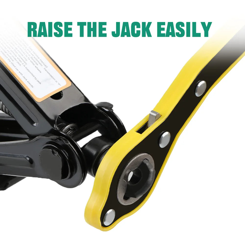 Mechanical Manual Scissor Jacks With Stabilizer Base & Ratchet Wrench For Car/SUV Tire close-up view