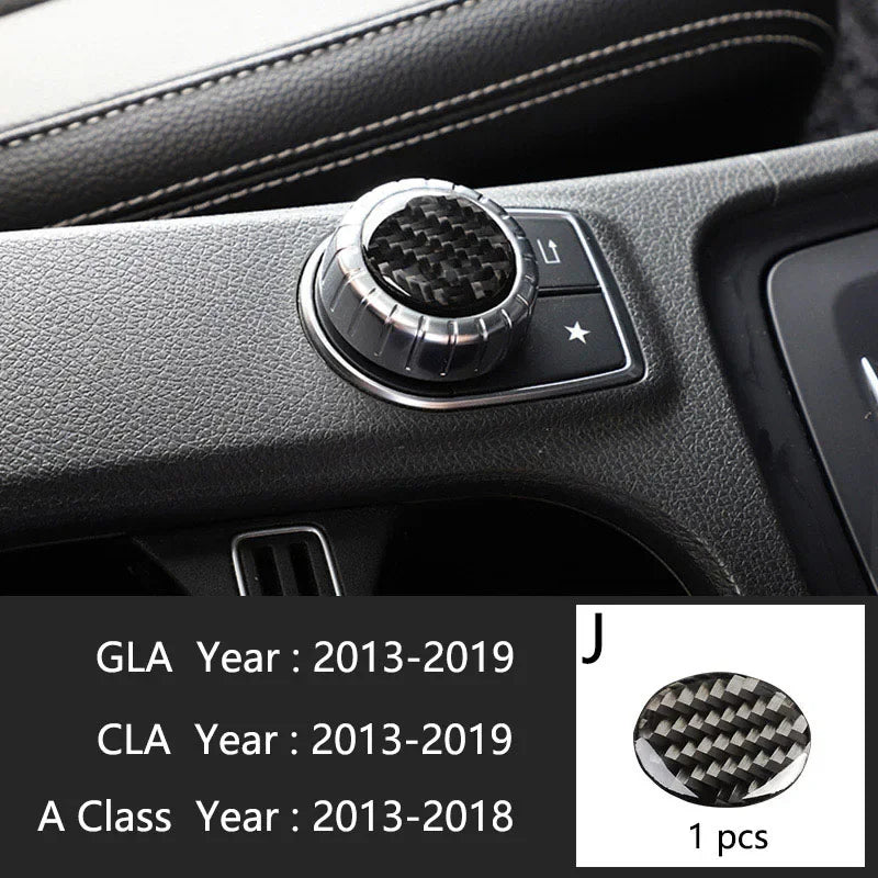 Car Styling Carbon fiber interior button panel Decoration Cover Trim Sticker frame For close-up view