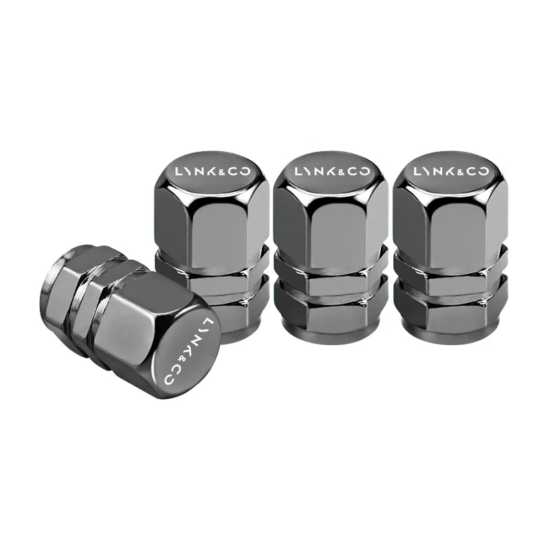 4Pcs Aluminum Alloy Tire Valve Caps for LYNK&CO 01 02 03 05 06 | Dust Proof Wheel Acce close-up view
